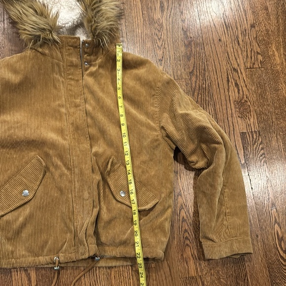 Love Tree Women's Corduroy Hooded Sherpa lined corduroy beige Jacket size small - Picture 6 of 8